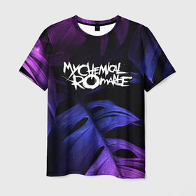 Мужская футболка 3D с принтом My Chemical Romance neon monstera в Рязани, 100% полиэфир | прямой крой, круглый вырез горловины, длина до линии бедер | 