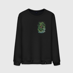 Мужской свитшот хлопок с принтом Зеленый Китайский дракон: арт нейросети в Тюмени, 100% хлопок |  | Тематика изображения на принте: 