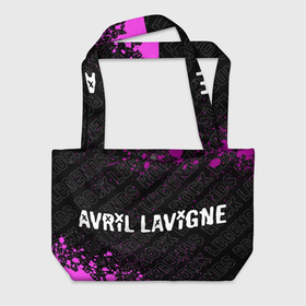 Пляжная сумка 3D с принтом Avril Lavigne rock legends: надпись и символ в Санкт-Петербурге, 100% полиэстер | застегивается на металлическую кнопку; внутренний карман застегивается на молнию. Стенки укреплены специальным мягким материалом, чтобы защитить содержимое от несильных ударов
 | 