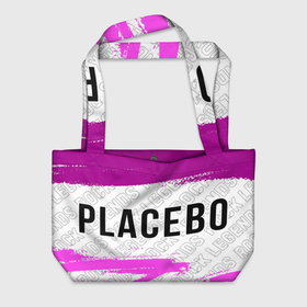 Пляжная сумка 3D с принтом Placebo rock legends: надпись и символ в Новосибирске, 100% полиэстер | застегивается на металлическую кнопку; внутренний карман застегивается на молнию. Стенки укреплены специальным мягким материалом, чтобы защитить содержимое от несильных ударов
 | 