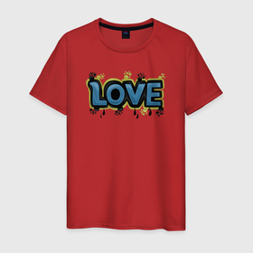 Мужская футболка хлопок с принтом Love graffiti , 100% хлопок | прямой крой, круглый вырез горловины, длина до линии бедер, слегка спущенное плечо. | 