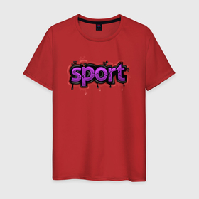 Мужская футболка хлопок с принтом Sport graffiti , 100% хлопок | прямой крой, круглый вырез горловины, длина до линии бедер, слегка спущенное плечо. | 