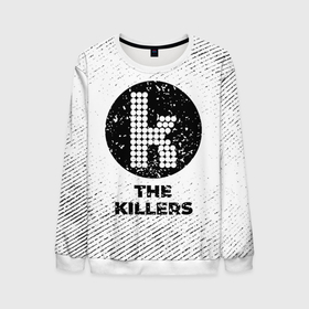 Мужской свитшот 3D с принтом The Killers с потертостями на светлом фоне в Курске, 100% полиэстер с мягким внутренним слоем | круглый вырез горловины, мягкая резинка на манжетах и поясе, свободная посадка по фигуре | 
