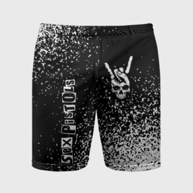 Мужские шорты спортивные с принтом Sex Pistols и рок символ на темном фоне в Тюмени,  |  | 