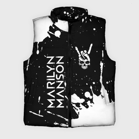 Мужской жилет утепленный 3D с принтом Marilyn Manson и рок символ на темном фоне в Екатеринбурге,  |  | 