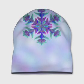 Шапка 3D с принтом Морозная снежинка в Ухте, 100% полиэстер | универсальный размер, печать по всей поверхности изделия | Тематика изображения на принте: 
