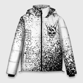 Мужская зимняя куртка 3D с принтом Crystal Castles и рок символ на светлом фоне в Тюмени, верх — 100% полиэстер; подкладка — 100% полиэстер; утеплитель — 100% полиэстер | длина ниже бедра, свободный силуэт Оверсайз. Есть воротник-стойка, отстегивающийся капюшон и ветрозащитная планка. 

Боковые карманы с листочкой на кнопках и внутренний карман на молнии. | Тематика изображения на принте: 