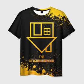 Мужская футболка 3D с принтом The Neighbourhood   gold gradient в Тюмени, 100% полиэфир | прямой крой, круглый вырез горловины, длина до линии бедер | 