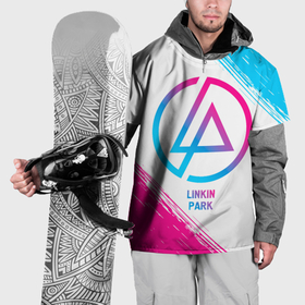 Накидка на куртку 3D с принтом Linkin Park neon gradient style в Белгороде, 100% полиэстер |  | Тематика изображения на принте: 