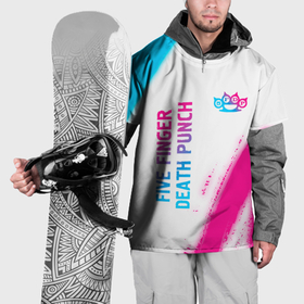 Накидка на куртку 3D с принтом Five Finger Death Punch neon gradient style: надпись, символ в Тюмени, 100% полиэстер |  | 