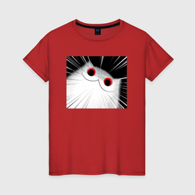 Женская футболка хлопок с принтом Мрачный кот в полном шоке в Курске, 100% хлопок | прямой крой, круглый вырез горловины, длина до линии бедер, слегка спущенное плечо | 