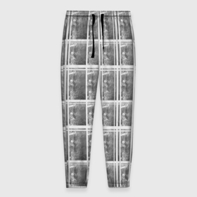 Мужские брюки 3D с принтом Серая клетка в Курске, 100% полиэстер | манжеты по низу, эластичный пояс регулируется шнурком, по бокам два кармана без застежек, внутренняя часть кармана из мелкой сетки | 