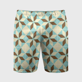 Мужские шорты спортивные с принтом Brown blue pattern ,  |  | Тематика изображения на принте: 