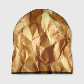 Шапка 3D с принтом Мятая бумага в Тюмени, 100% полиэстер | универсальный размер, печать по всей поверхности изделия | 