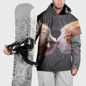Накидка на куртку 3D с принтом Кошачья любовь в Рязани, 100% полиэстер |  | 