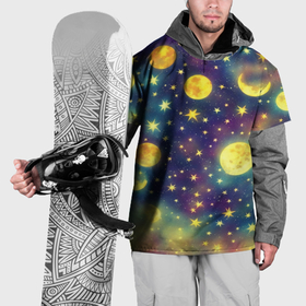Накидка на куртку 3D с принтом Космос, Луна и Солнце. в Кировске, 100% полиэстер |  | 