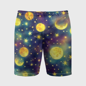 Мужские шорты спортивные с принтом Космос, Луна и Солнце. в Курске,  |  | 