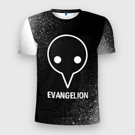 Мужская футболка 3D Slim с принтом Evangelion glitch на темном фоне в Кировске, 100% полиэстер с улучшенными характеристиками | приталенный силуэт, круглая горловина, широкие плечи, сужается к линии бедра | Тематика изображения на принте: 