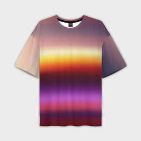 Мужская футболка oversize 3D с принтом Закат, абстрактные полосы с размытием в Курске,  |  | 
