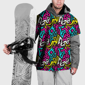 Накидка на куртку 3D с принтом Цветные зигзаги Colored zigzags в Курске, 100% полиэстер |  | 
