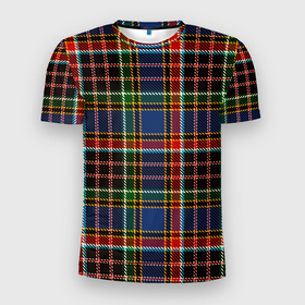 Мужская футболка 3D Slim с принтом Цветные квадраты Colored squares в Тюмени, 100% полиэстер с улучшенными характеристиками | приталенный силуэт, круглая горловина, широкие плечи, сужается к линии бедра | 