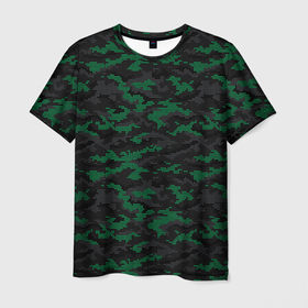 Мужская футболка 3D с принтом Точечный камуфляжный узор Spot camouflage pattern в Екатеринбурге, 100% полиэфир | прямой крой, круглый вырез горловины, длина до линии бедер | 