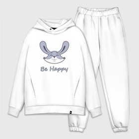 Мужской костюм oversize хлопок с принтом Кролик be happy ,  |  | 