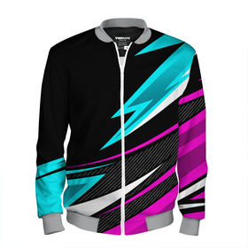 Мужской бомбер 3D с принтом спорт униформа   неон в Ухте, 100% полиэстер | застегивается на молнию, по бокам два кармана без застежек, по низу бомбера и на воротнике - эластичная резинка | 