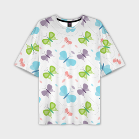 Мужская футболка oversize 3D с принтом Милые бабочки в Белгороде,  |  | 