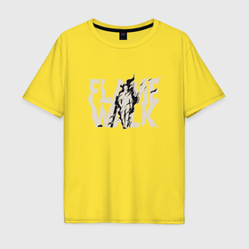 Мужская футболка хлопок Oversize с принтом flame walk в Курске, 100% хлопок | свободный крой, круглый ворот, “спинка” длиннее передней части | Тематика изображения на принте: 