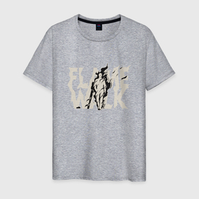 Мужская футболка хлопок с принтом flame walk в Курске, 100% хлопок | прямой крой, круглый вырез горловины, длина до линии бедер, слегка спущенное плечо. | 