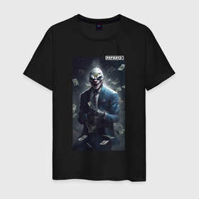 Мужская футболка хлопок с принтом Payday 3 mask в Петрозаводске, 100% хлопок | прямой крой, круглый вырез горловины, длина до линии бедер, слегка спущенное плечо. | 