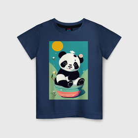 Детская футболка хлопок с принтом Панда Мэй , 100% хлопок | круглый вырез горловины, полуприлегающий силуэт, длина до линии бедер | 