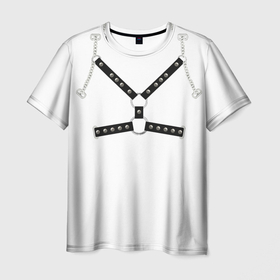 Мужская футболка 3D с принтом White Gachimuchi Armor в Тюмени, 100% полиэфир | прямой крой, круглый вырез горловины, длина до линии бедер | 