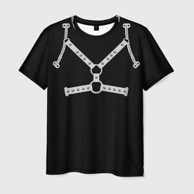 Мужская футболка 3D с принтом Black Gachimuchi Armor в Кировске, 100% полиэфир | прямой крой, круглый вырез горловины, длина до линии бедер | 