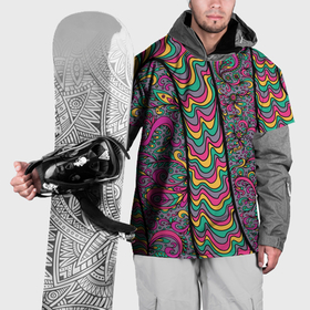 Накидка на куртку 3D с принтом Цветочно бензиновый узор в Екатеринбурге, 100% полиэстер |  | 