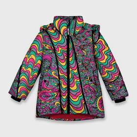 Зимняя куртка для девочек 3D с принтом Цветочно бензиновый узор , ткань верха — 100% полиэстер; подклад — 100% полиэстер, утеплитель — 100% полиэстер. | длина ниже бедра, удлиненная спинка, воротник стойка и отстегивающийся капюшон. Есть боковые карманы с листочкой на кнопках, утяжки по низу изделия и внутренний карман на молнии. 

Предусмотрены светоотражающий принт на спинке, радужный светоотражающий элемент на пуллере молнии и на резинке для утяжки. | 