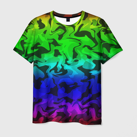 Мужская футболка 3D с принтом Камуфляж спектр в Екатеринбурге, 100% полиэфир | прямой крой, круглый вырез горловины, длина до линии бедер | 
