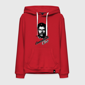 Мужская толстовка хлопок с принтом Comandante Che Guevara в Санкт-Петербурге, френч-терри, мягкий теплый начес внутри (100% хлопок) | карман-кенгуру, эластичные манжеты и нижняя кромка, капюшон с подкладом и шнурком | Тематика изображения на принте: 