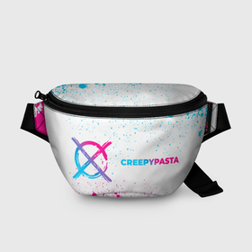 Поясная сумка 3D с принтом CreepyPasta neon gradient style: надпись и символ в Санкт-Петербурге, 100% полиэстер | плотная ткань, ремень с регулируемой длиной, внутри несколько карманов для мелочей, основное отделение и карман с обратной стороны сумки застегиваются на молнию | 