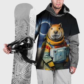 Накидка на куртку 3D с принтом Capy astronaut   Nasa   neural network , 100% полиэстер |  | Тематика изображения на принте: 