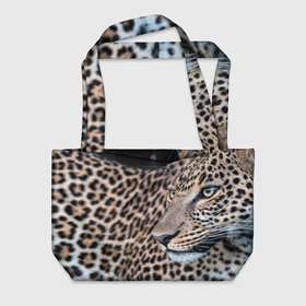 Пляжная сумка 3D с принтом Длинный леопард в Екатеринбурге, 100% полиэстер | застегивается на металлическую кнопку; внутренний карман застегивается на молнию. Стенки укреплены специальным мягким материалом, чтобы защитить содержимое от несильных ударов
 | 