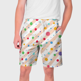 Мужские шорты 3D с принтом Color circles ,  полиэстер 100% | прямой крой, два кармана без застежек по бокам. Мягкая трикотажная резинка на поясе, внутри которой широкие завязки. Длина чуть выше колен | 