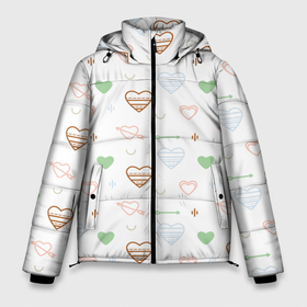 Мужская зимняя куртка 3D с принтом Cute hearts в Петрозаводске, верх — 100% полиэстер; подкладка — 100% полиэстер; утеплитель — 100% полиэстер | длина ниже бедра, свободный силуэт Оверсайз. Есть воротник-стойка, отстегивающийся капюшон и ветрозащитная планка. 

Боковые карманы с листочкой на кнопках и внутренний карман на молнии. | Тематика изображения на принте: 