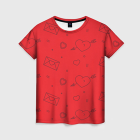 Женская футболка 3D с принтом Любовные письма в Новосибирске, 100% полиэфир ( синтетическое хлопкоподобное полотно) | прямой крой, круглый вырез горловины, длина до линии бедер | 