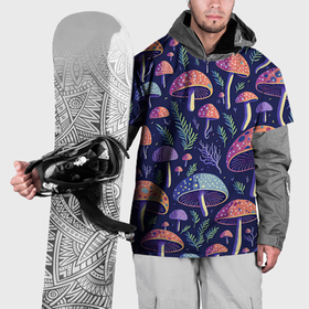 Накидка на куртку 3D с принтом Грибы паттерн в Петрозаводске, 100% полиэстер |  | Тематика изображения на принте: 