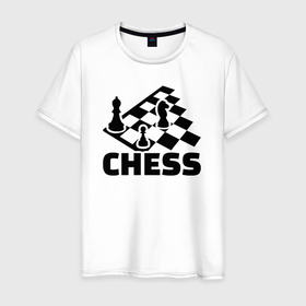 Мужская футболка хлопок с принтом Chess game в Тюмени, 100% хлопок | прямой крой, круглый вырез горловины, длина до линии бедер, слегка спущенное плечо. | 