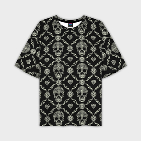 Мужская футболка oversize 3D с принтом Узор с черепами Pattern with skulls в Екатеринбурге,  |  | 