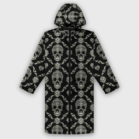 Дождевик унисекс 3D с принтом Узор с черепами Pattern with skulls в Ухте,  |  | Тематика изображения на принте: 