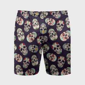 Мужские шорты спортивные с принтом Узор с черепами Pattern with skulls в Тюмени,  |  | Тематика изображения на принте: 